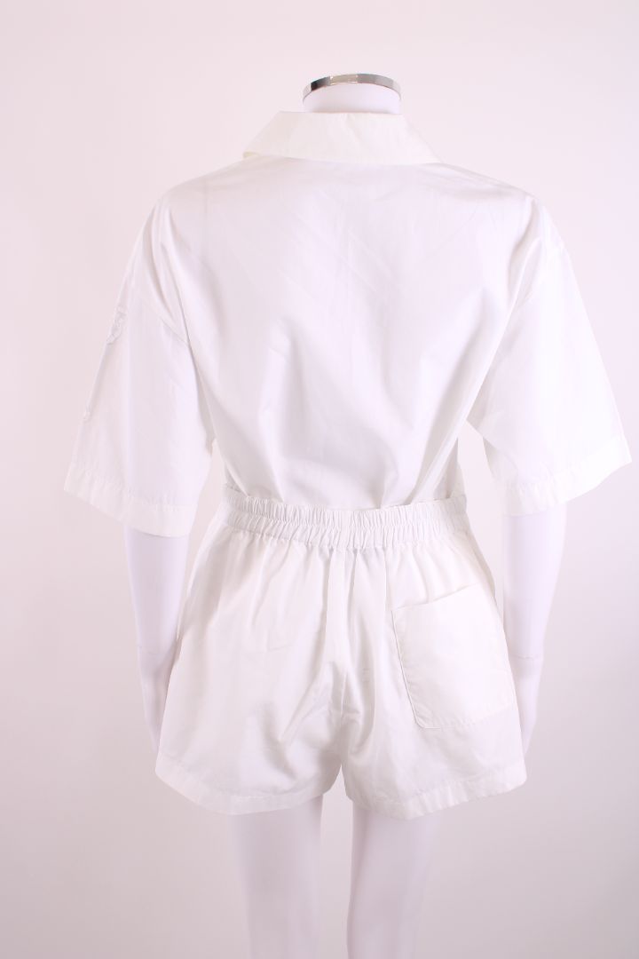 Versace Logo Cut out Bowling Shirt Co-ord White 8/10
