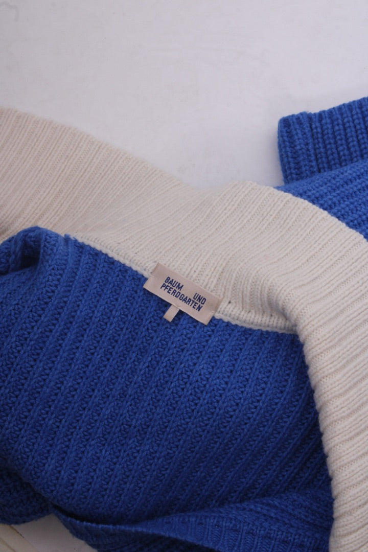 Baum und Pferdgarten Jumper cream collar Royal Blue/cream S