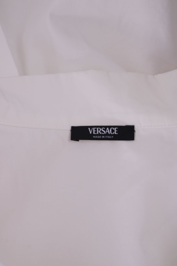 Versace Logo Cut out Bowling Shirt Co-ord White 8/10