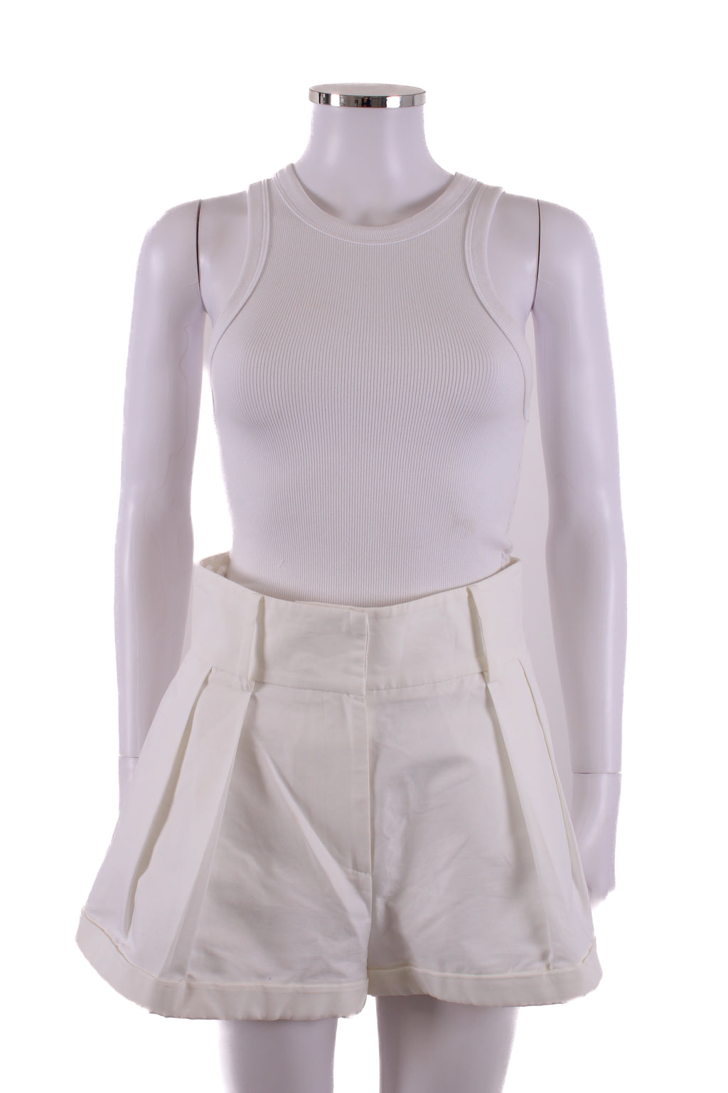 Valentino High Waisted Shorts Cream 8