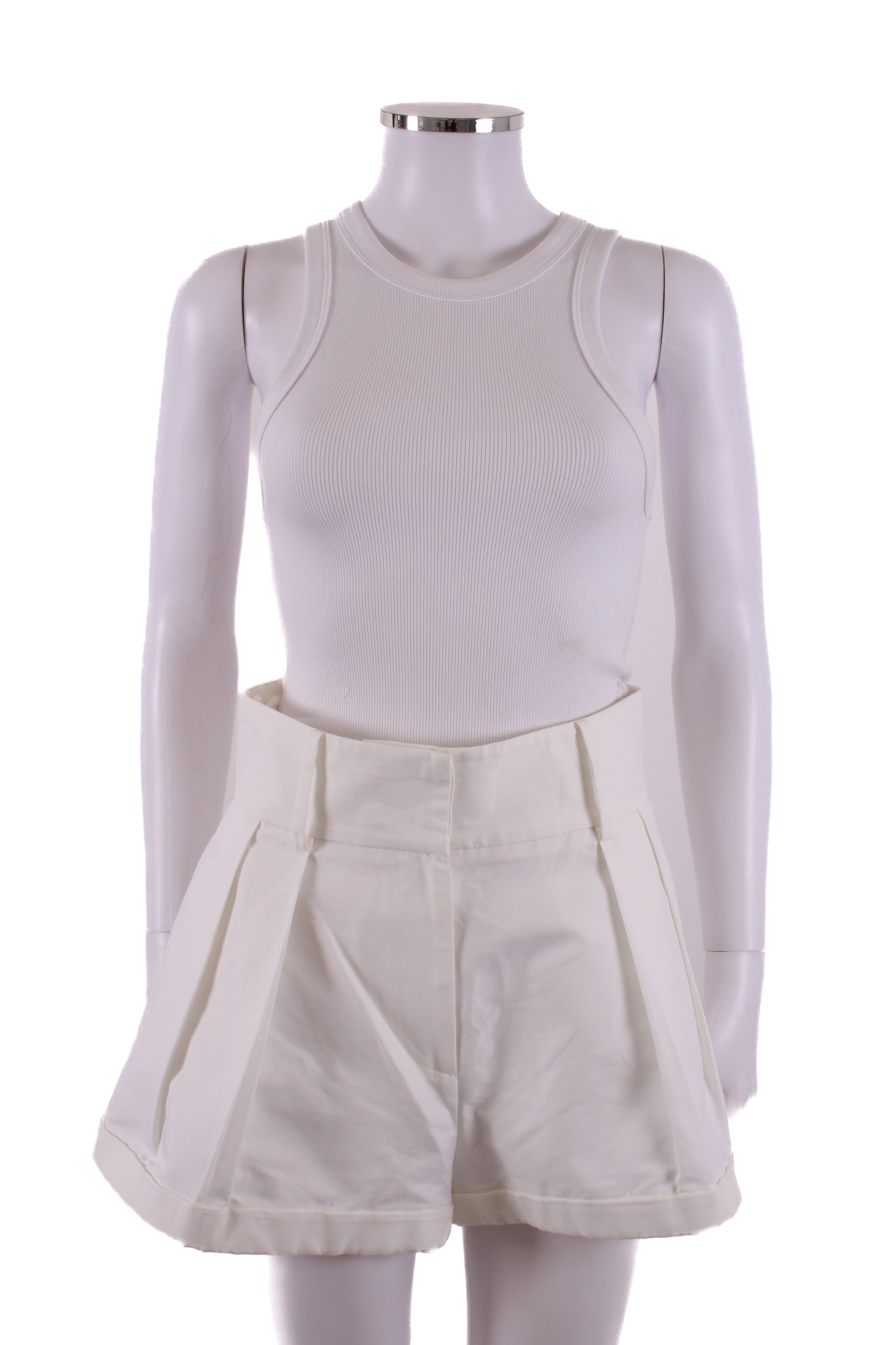 Valentino High Waisted Shorts Cream 8