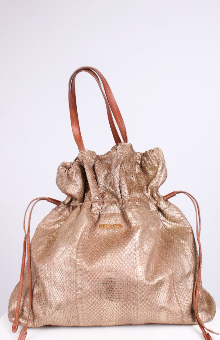 Prada Ora Viper Drawstring Gold