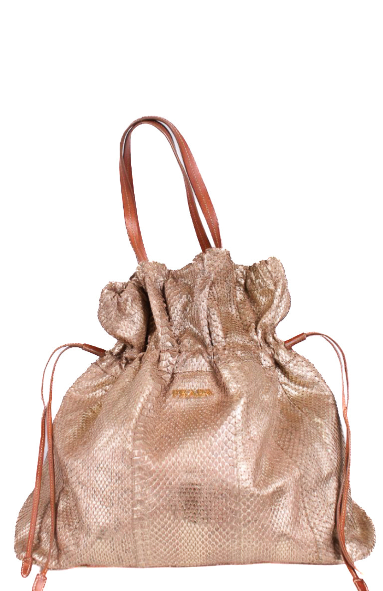 Prada Ora Viper Drawstring Gold