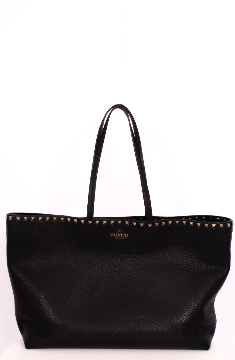Valentino Rockstud tote black grained large