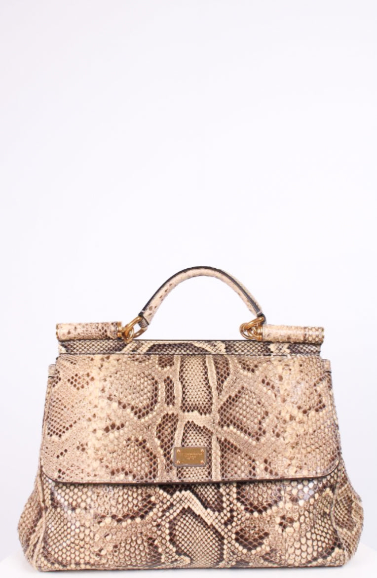 Dolce & Gabbana Python Handbag Beige