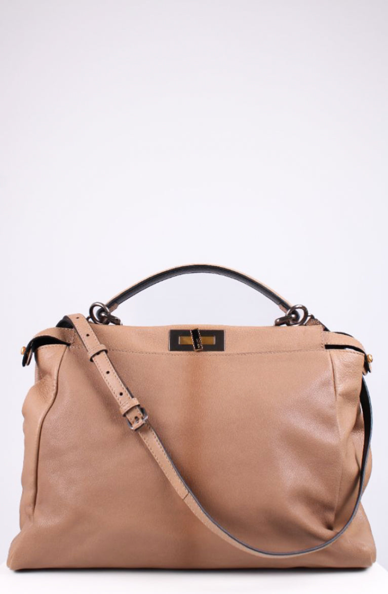 Fendi Peekaboo Tote Bag Beige