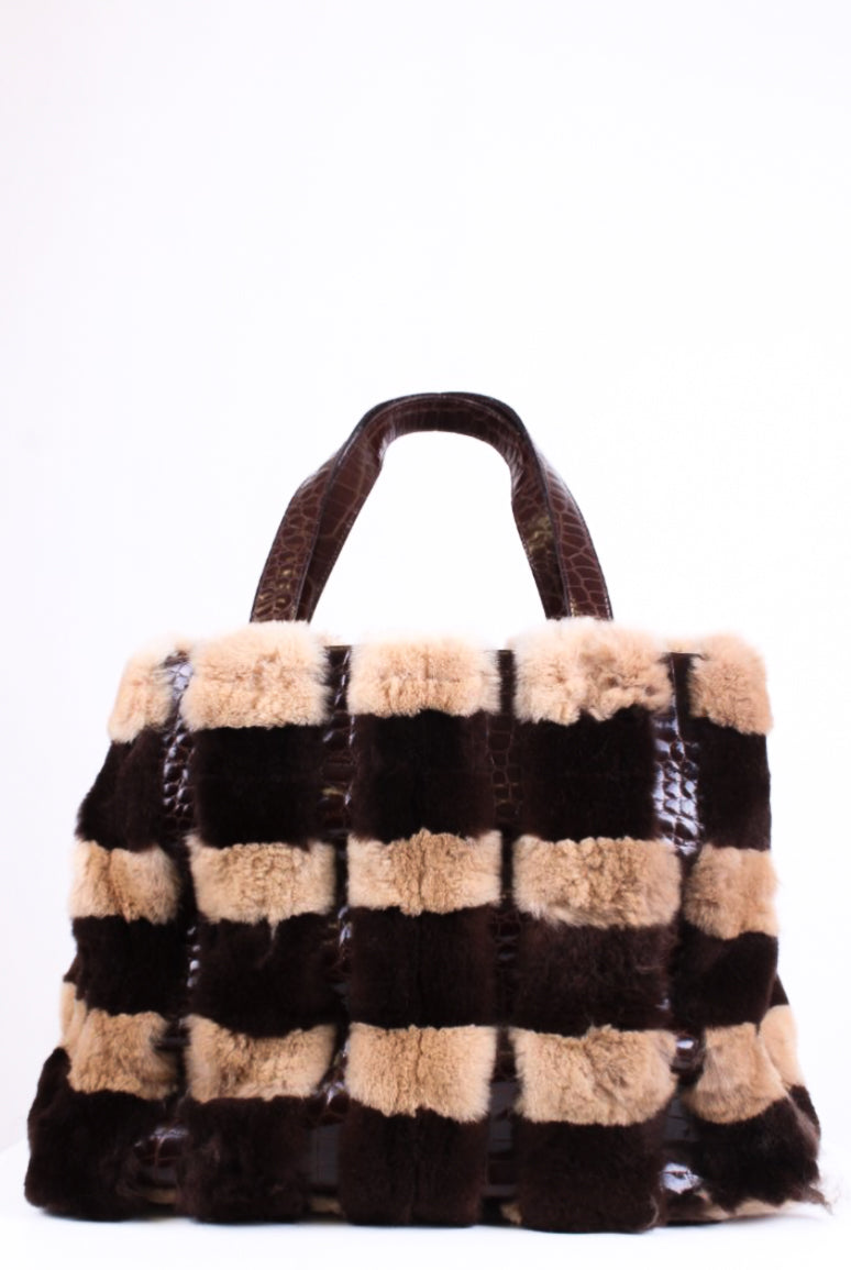 Dolce & Gabbana Patchwork Rabbit & Croc Brown