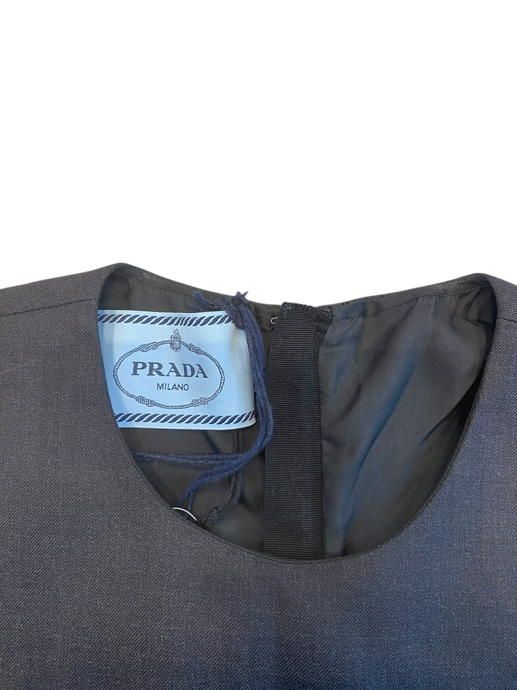 Prada Tailored Wool Pleat Pinafore Dress Grey 42