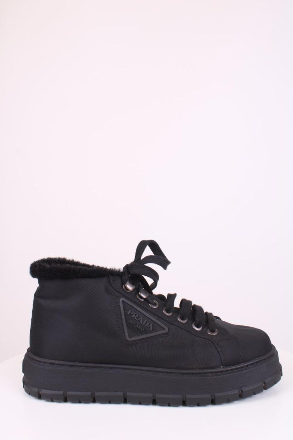 Prada Shearling Lined Trainers Black 40