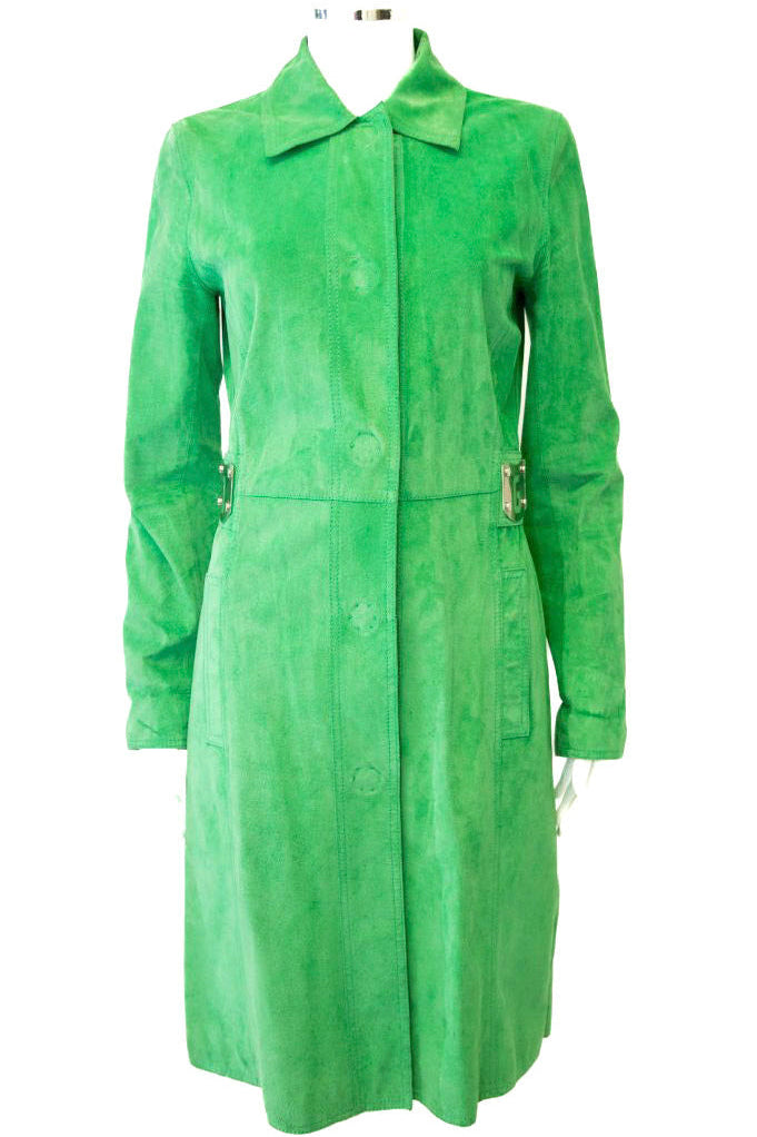 Dolce & Gabbana Suede Coat Green S