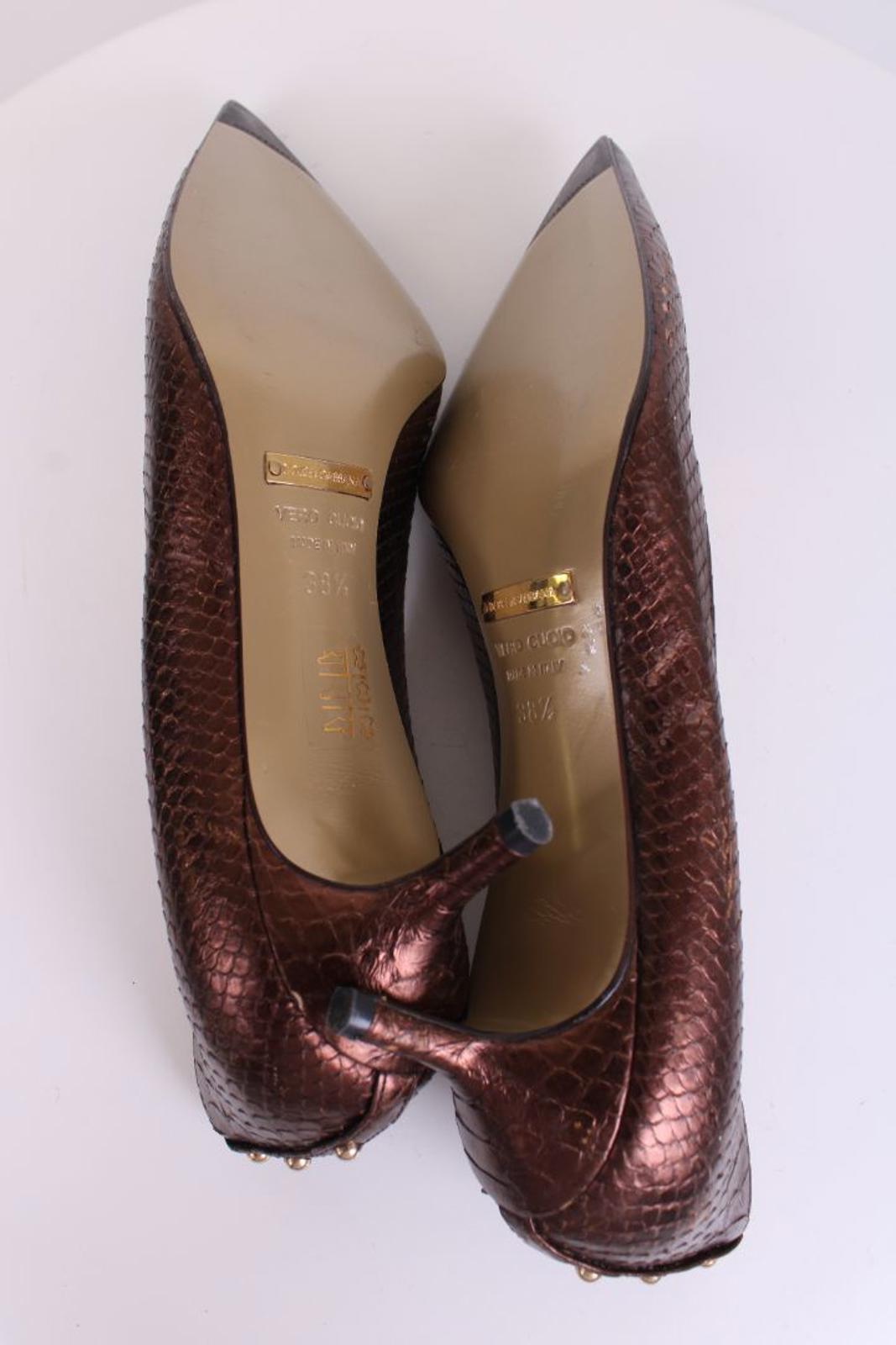 Dolce & Gabbana Python pointed toe kitten heels Bronze Python 38.5