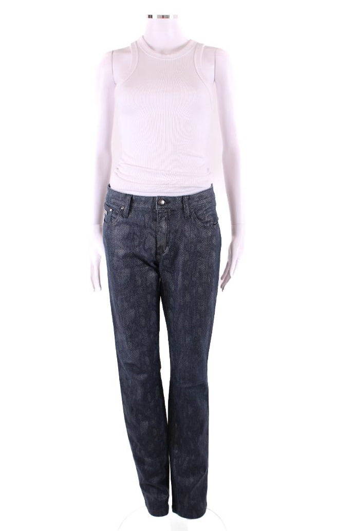 Blumarine Snake Print Jeans Denim 10