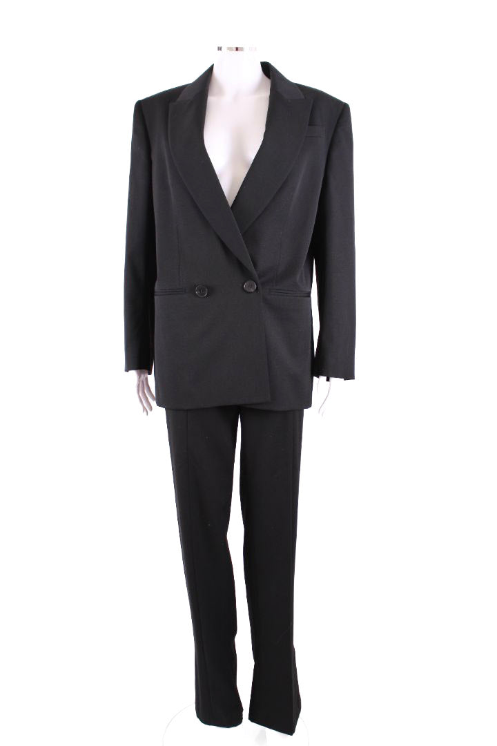 Alexander McQueen Double Breasted Blazer Suit Black IT42