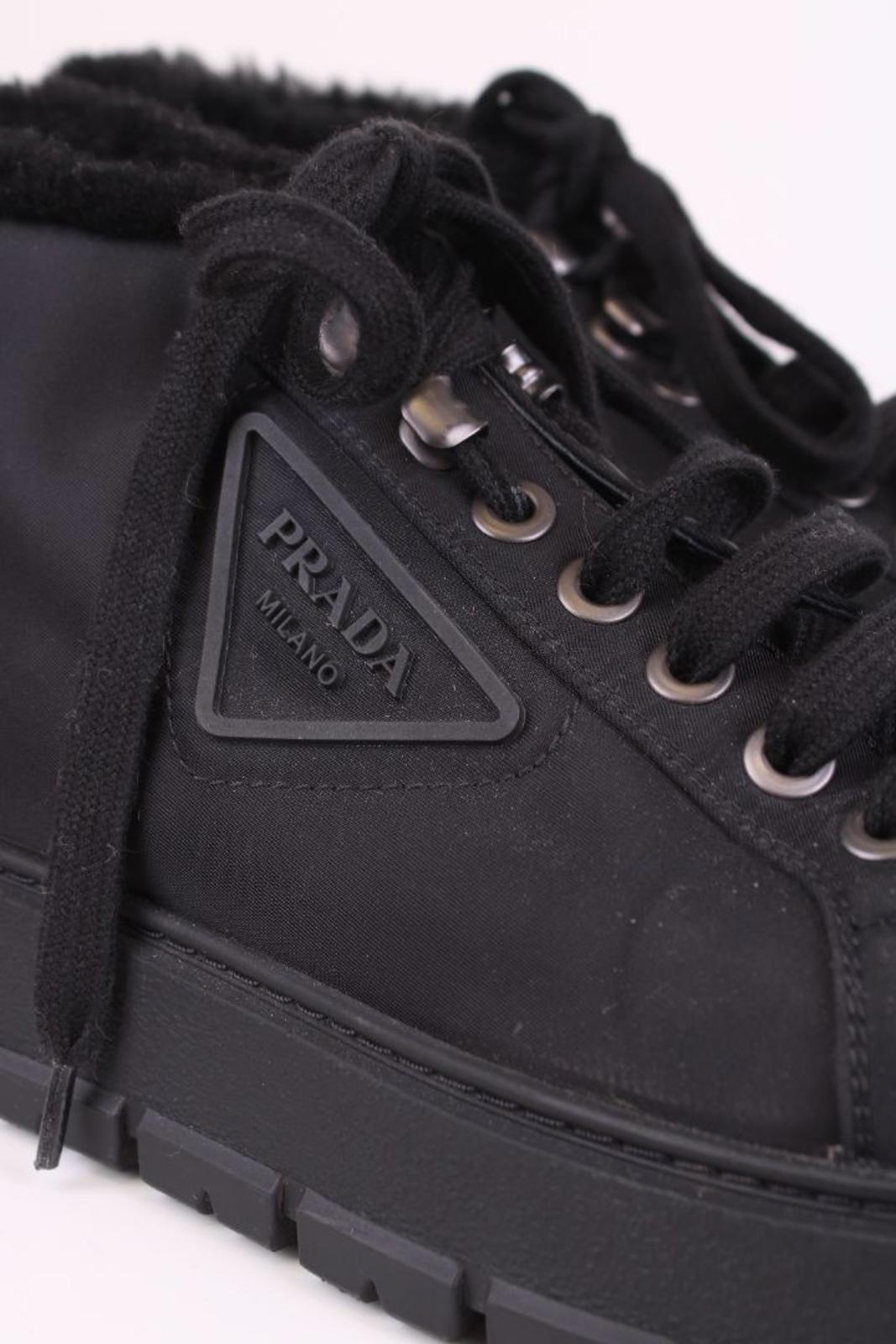 Prada Shearling Lined Trainers Black 40