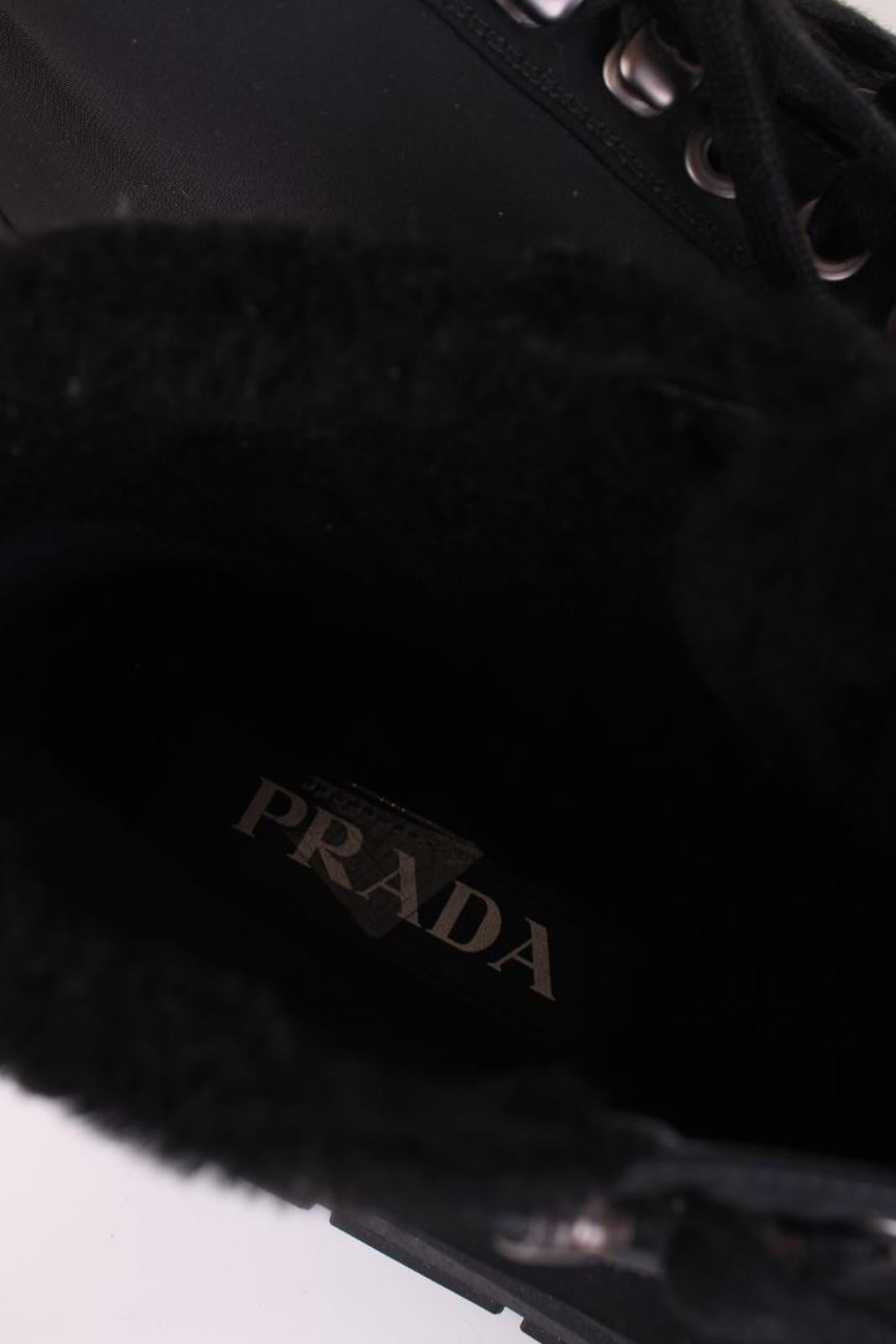 Prada Shearling Lined Trainers Black 40