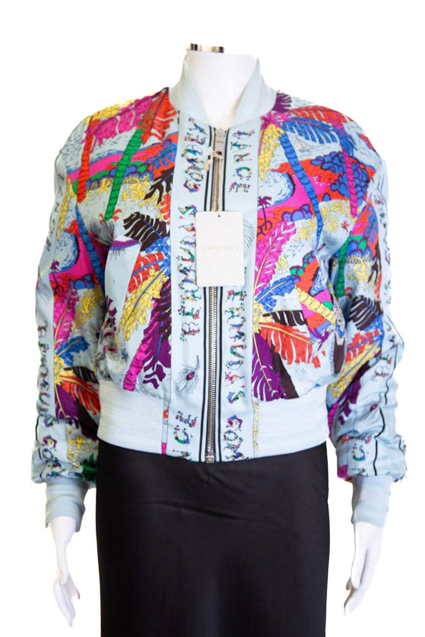 Emilio Pucci Print Bomber Jacket Blue/ Multi Coloured S