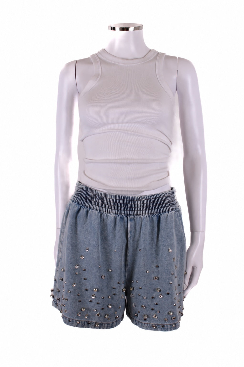 Sandro Diamante Denim Shorts Blue 40