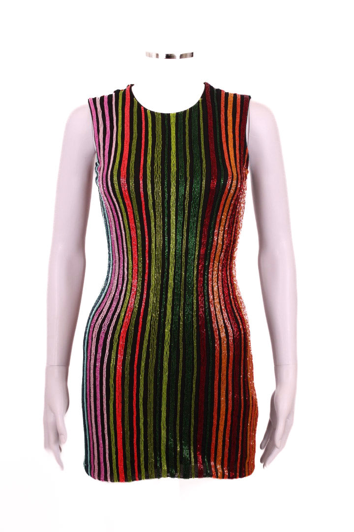 Balmain Sequin Mini Dress Black XS