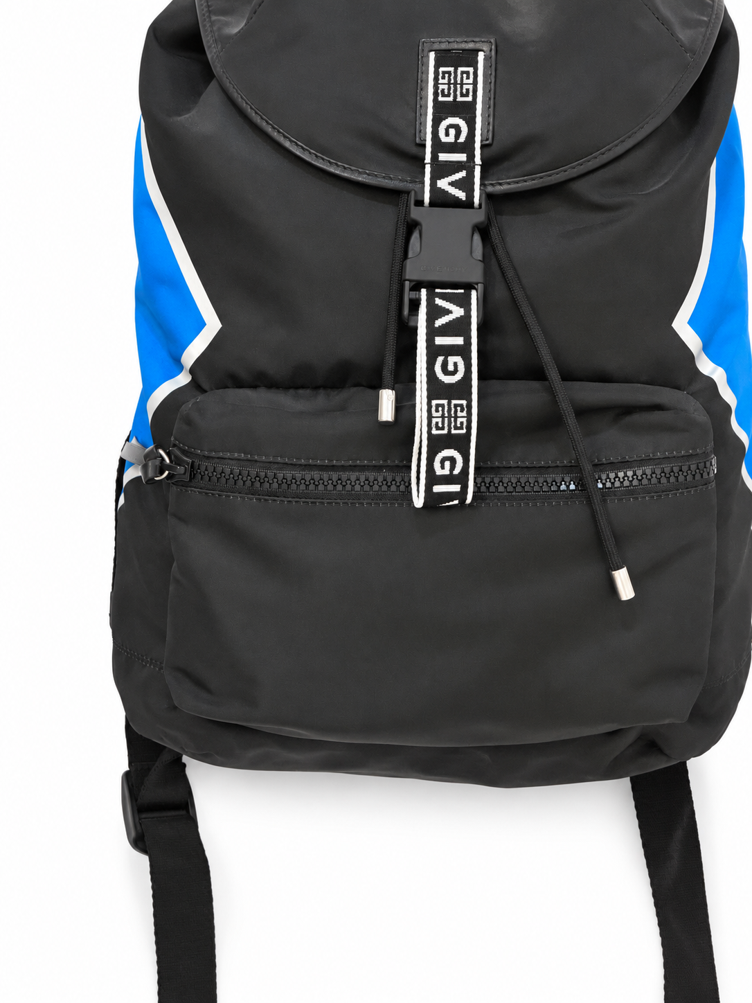 Givenchy black and blue backpack – front detail