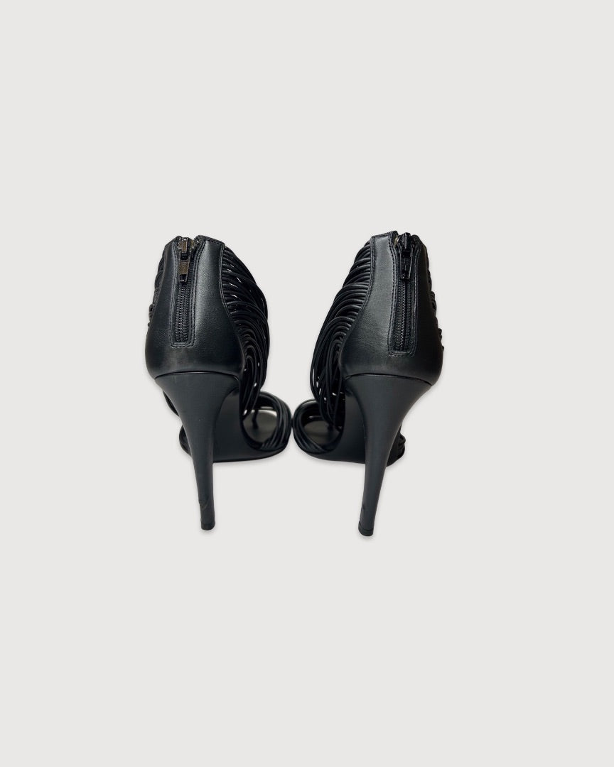 Black Bottega Veneta Strappy Heels, 38