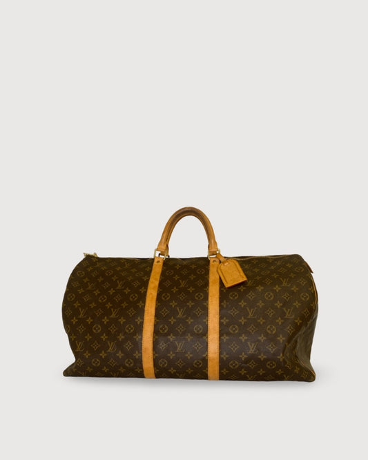 Brown Louis Vuitton Monogram Keepall Luggage