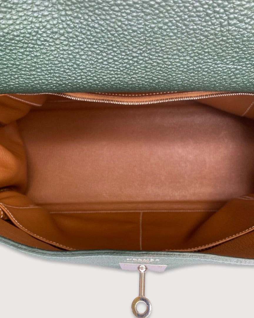 Hermes Kelly 35 Togo Leather with Palladium Hardware Green