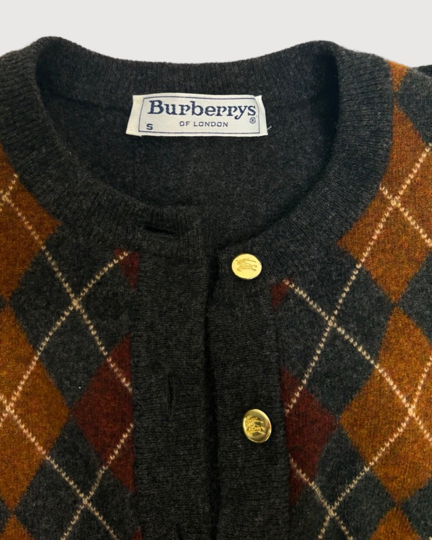 Grey Burberry Cardigan, Small