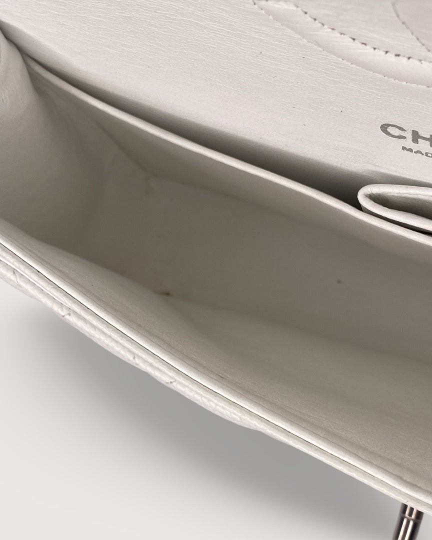 White Chanel Classic Flap
