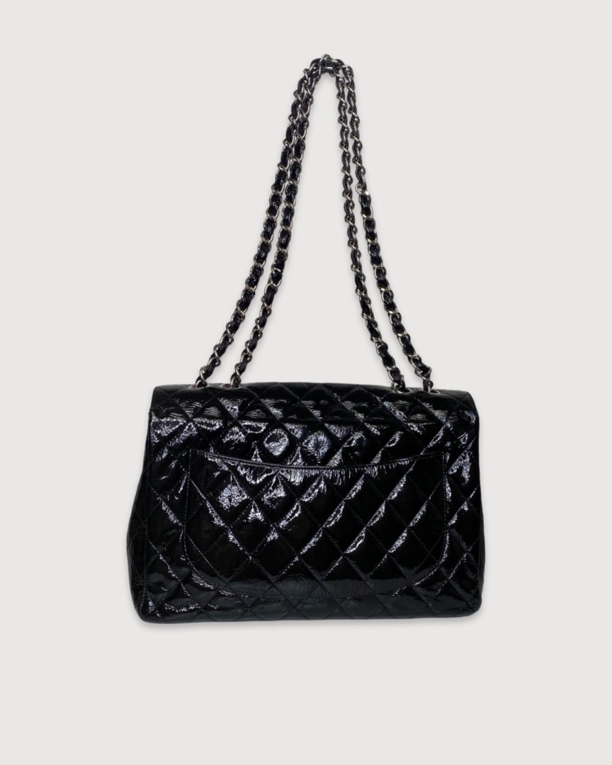 Chanel Patent Medium Classic Flap Bag Black