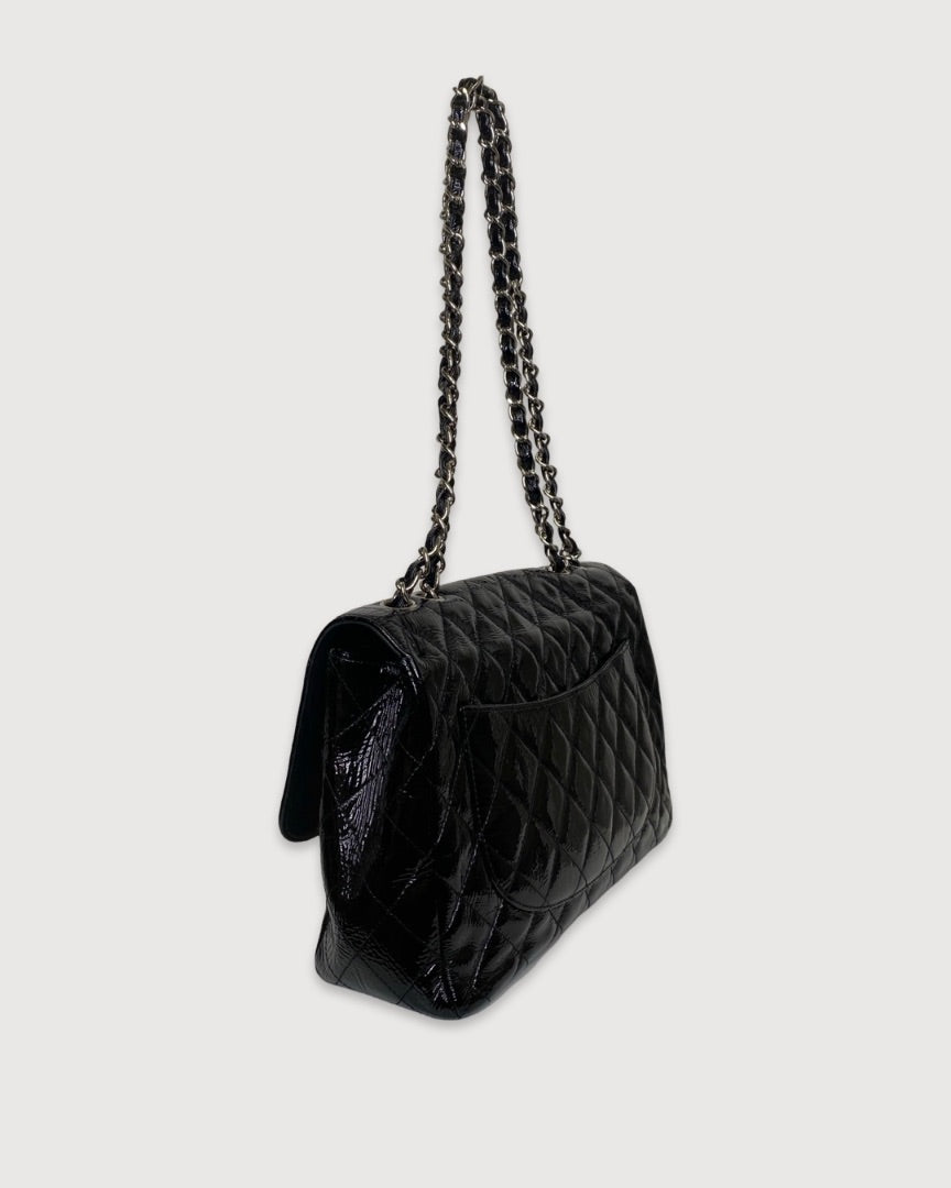 Chanel Patent Medium Classic Flap Bag Black