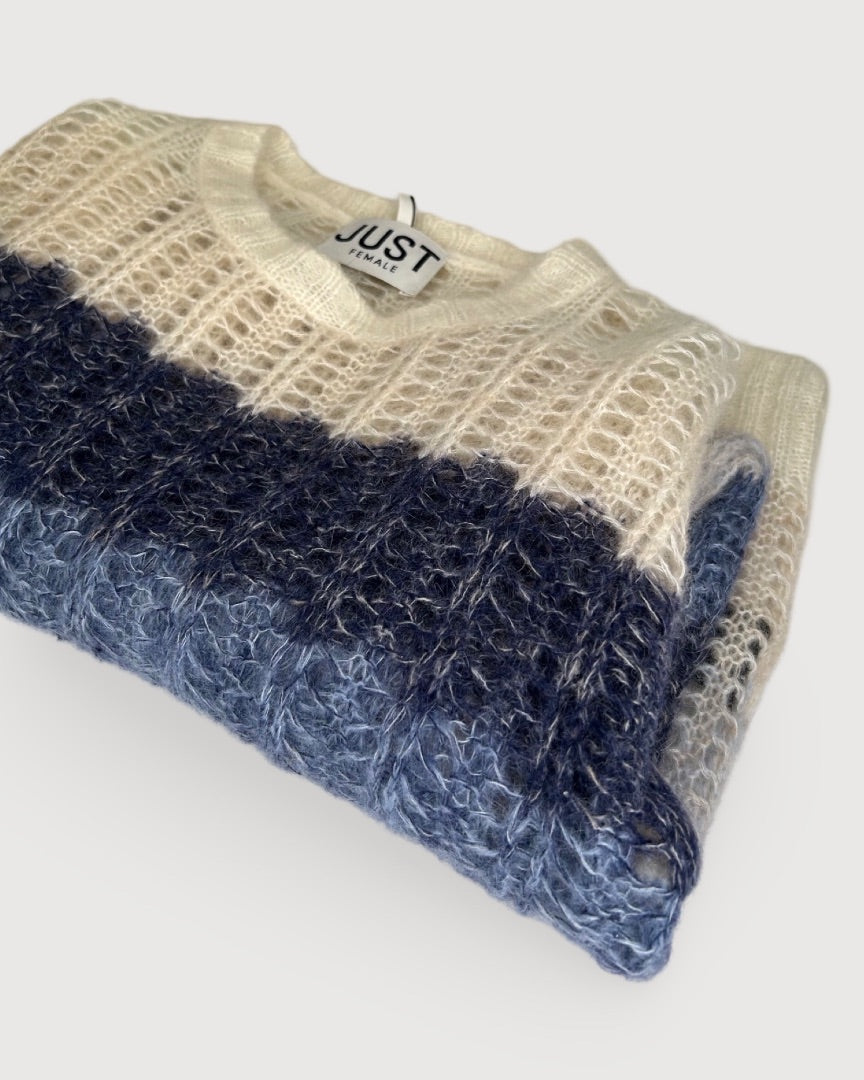 Blue/white Just Female Jumper, XS