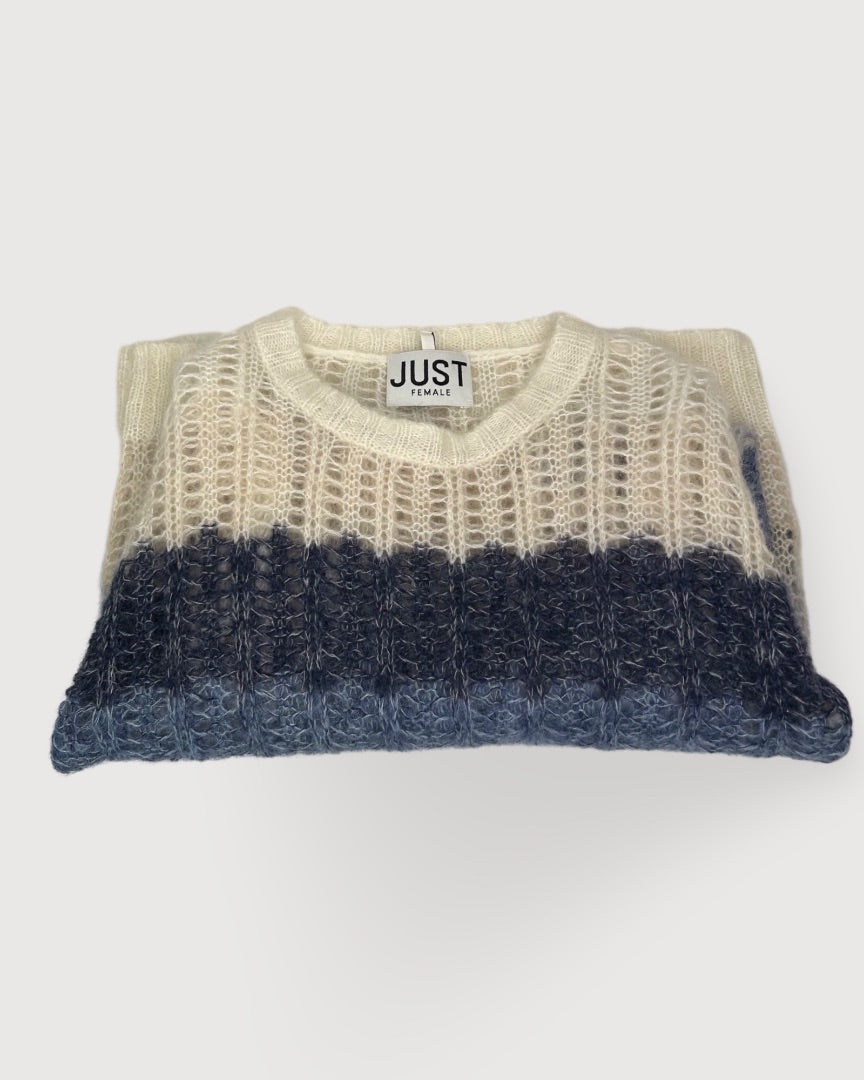 Blue/white Just Female Jumper, XS