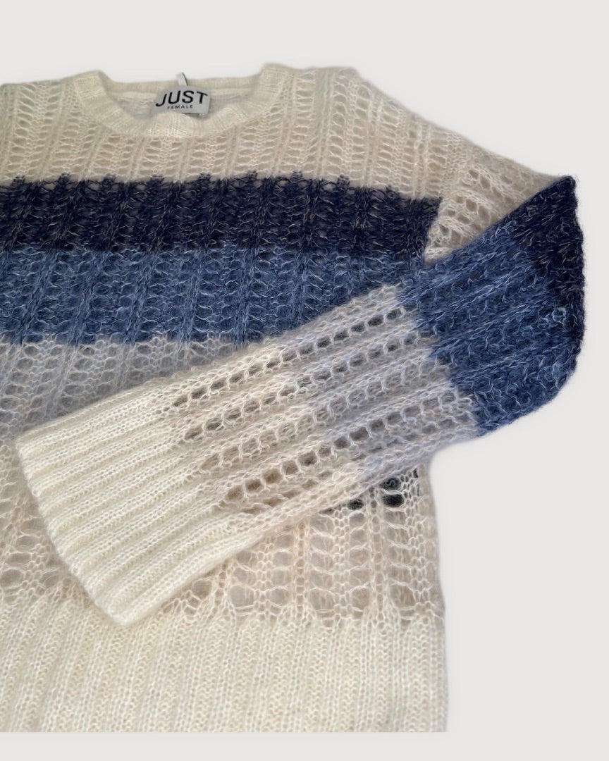 Blue/white Just Female Jumper, XS