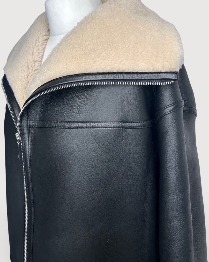 Black/ Cream Toteme Shearling Jacket, M