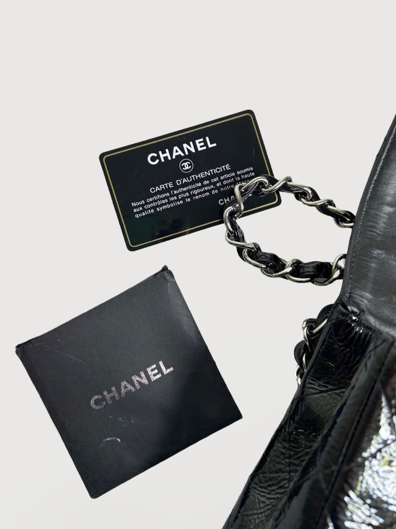 Chanel Patent Medium Classic Flap Bag Black