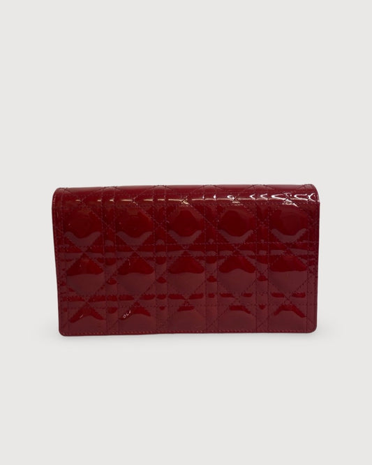 Cherry Red Dior Lady Dior Pouch