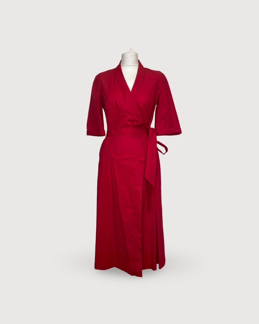Saloni Midi Dress Pink 12