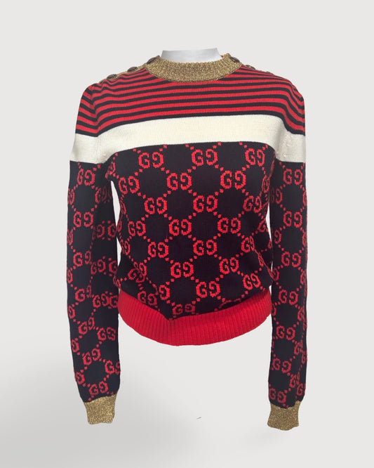 Blue & Red Gucci Top, S