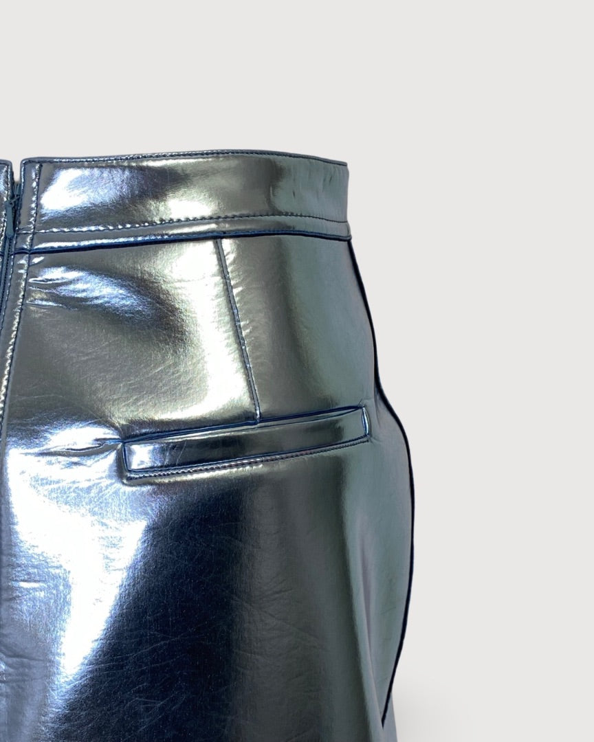 Silver Victoria Beckham Metallic Skirt, 10