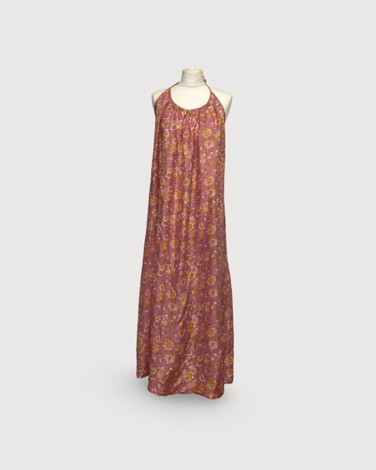 Hannah Floral Halter Dress Pink/ Yellow S