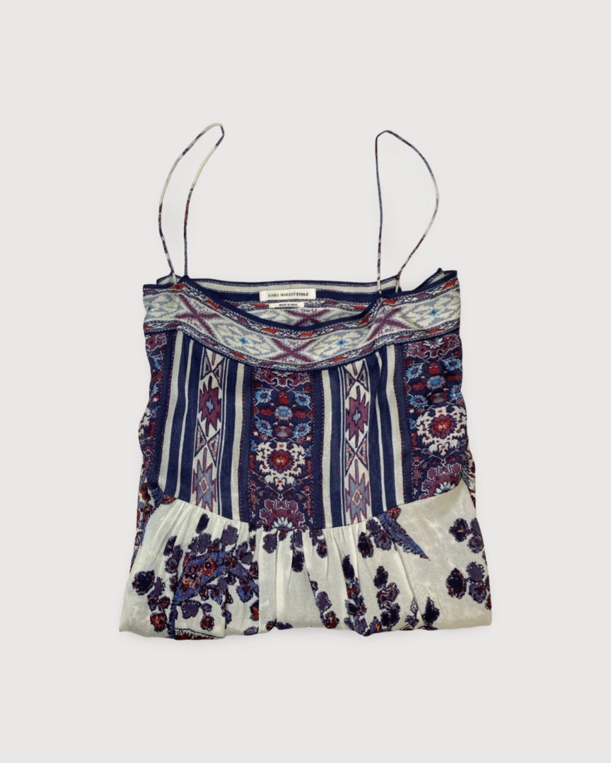 Isabel Marant Etoile Print Cami Cream/ Purple S