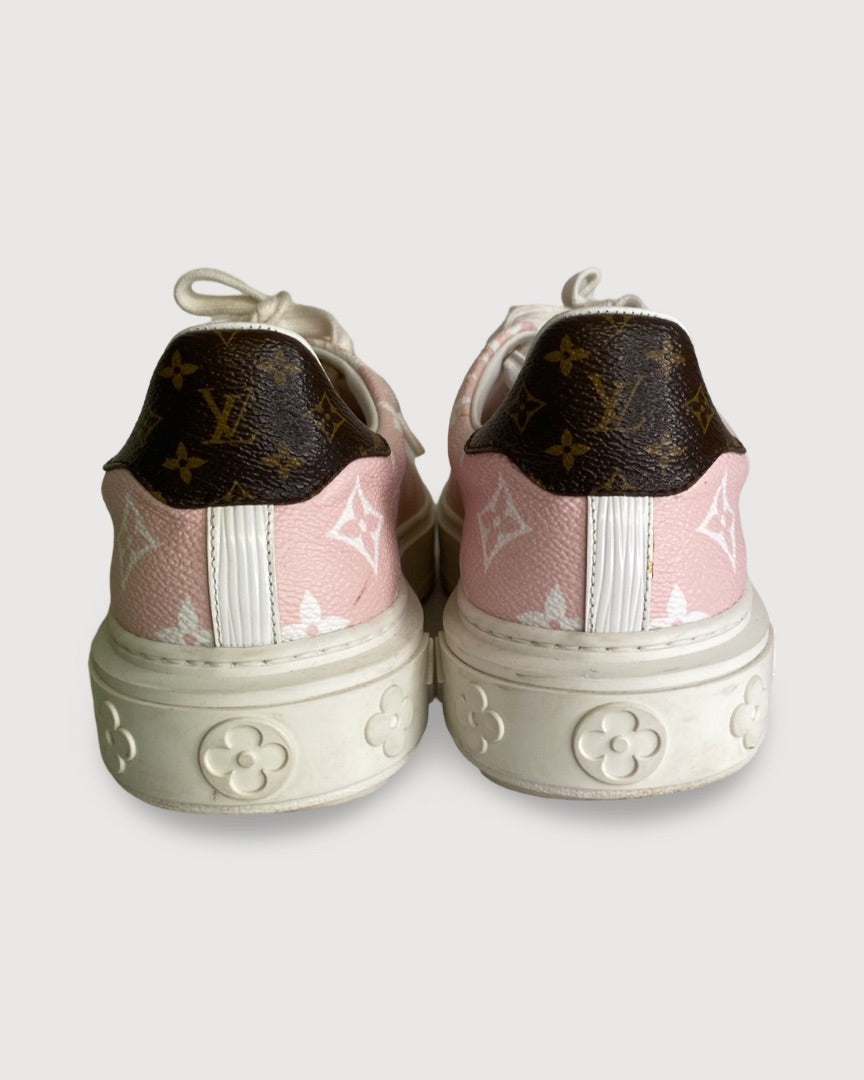 Pink/ White Louis Vuitton Time Out MonogramTrainers, 5