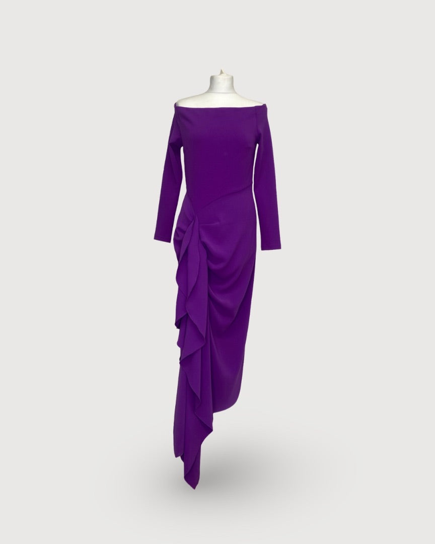 Solace London One Shoulder Dress Purple 12