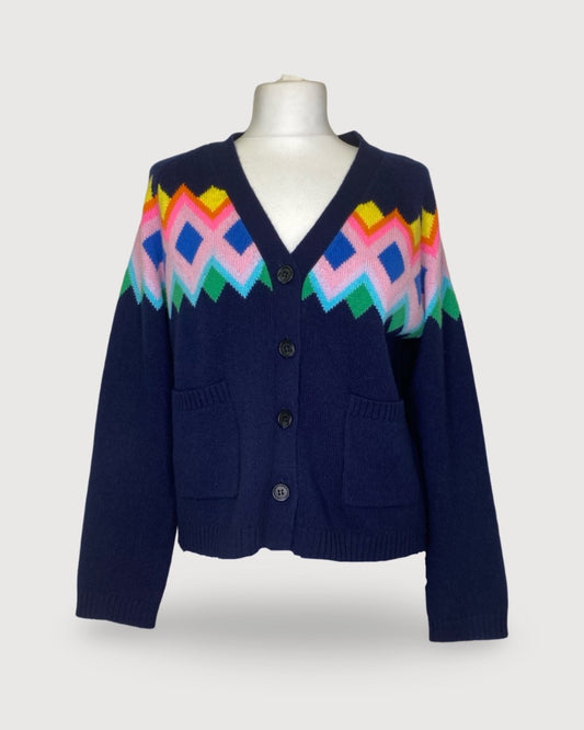 Navy/ Multi Jumper 1234 Cardigan, M