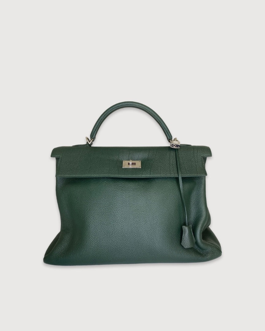 Hermes Kelly 35 Togo Leather with Palladium Hardware Green