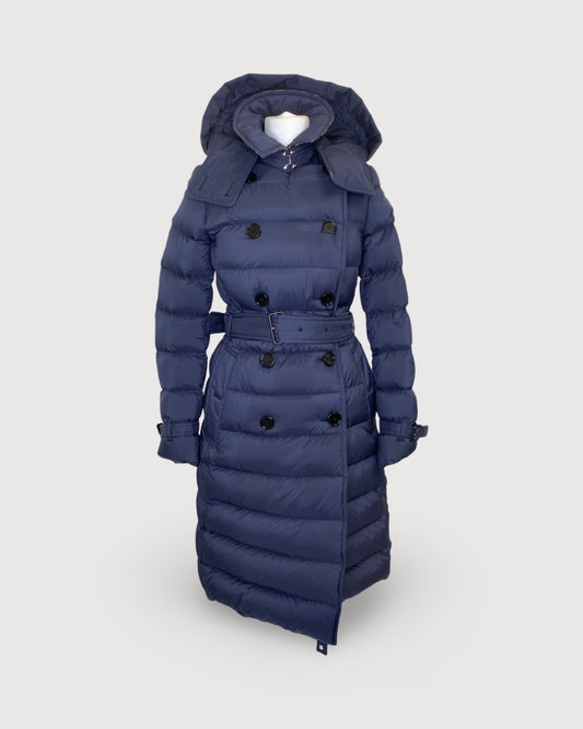 Navy Burberry Padded Coat, S