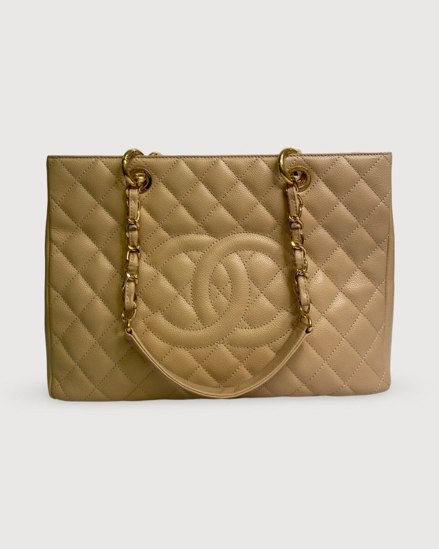 Beige Chanel Handbag, Grand Shopper Tote