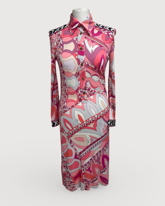 Pink Patterned Emilo Pucci Dress, 12