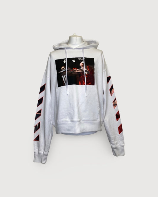 White Off-White Hoodie, L