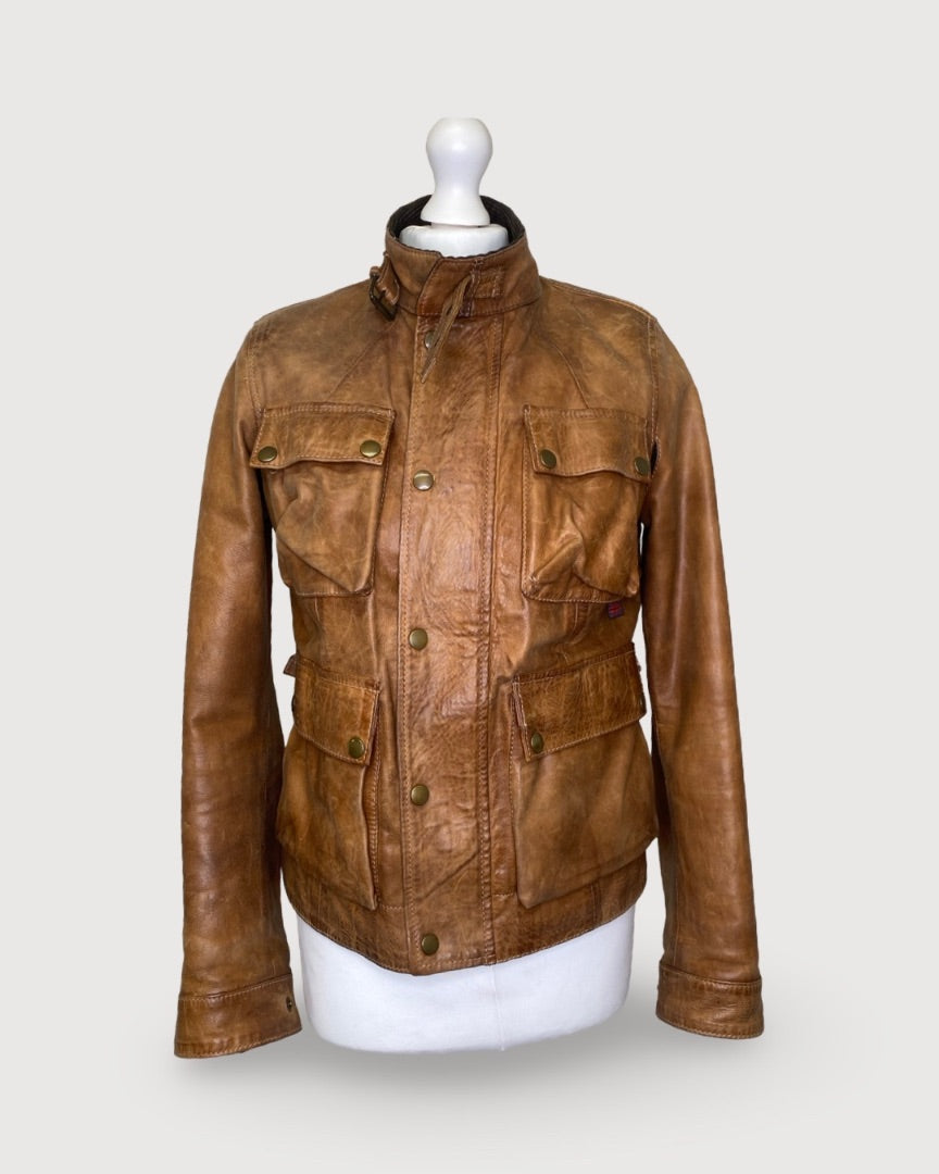 tan Belstaff Leather Jacket, 10